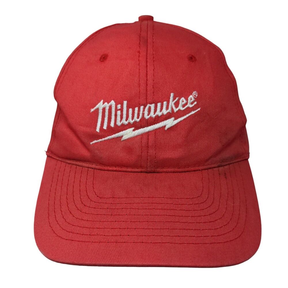 Milwaukee Strapback Hat Red Osfa Embroidered Adju… - image 1